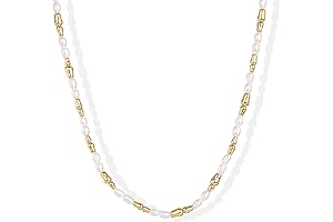 PAVOI 18K Gold Plated Freshwater Cultured Pearl Necklace for Women | Beaded Necklace with Pearls
