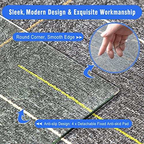 Neutype Glass Chair Mat, Tempered Glass Office Chair Mat For Carpet Or Hardwood Floor - Effortless Rolling, Easy To Clean, Best For Your Home Or Office Floor (36" X 36" X 1/5", Transparent) #TOP2