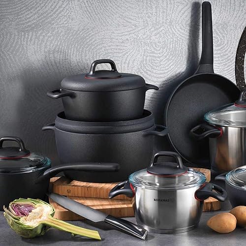 Miniatura 5 de KORKMAZ GUSTO PLUS VOLKANIT - Cazuela baja de 9.4 in  2.5 L (pequeña 2.6 qt)