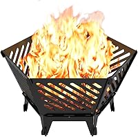 WAALIJI 22.5" Portable Hexagon Smokeless Fire Pit with Bag - Patented Wood Burning for Camping, Patio, Backyard BBQ