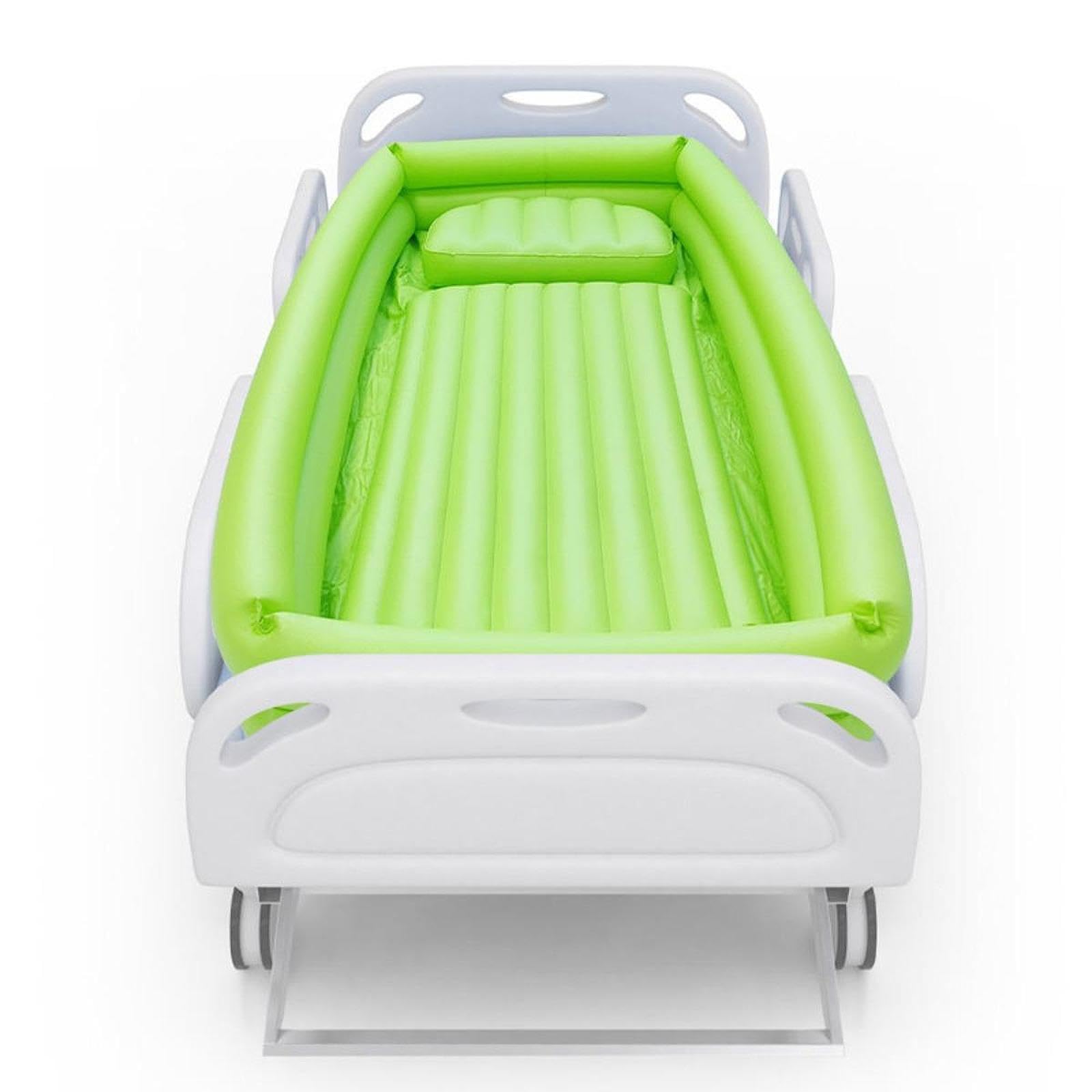 Colcolo Bañera hielo y rectangular plegable y práctica para cama ducha, bañera pie para pacientes mayores, spa en casa, Verde