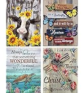 GemZono 4 Pack Diamond Painting Kits-5D DIY Full Drill Round Gem Diamond Painting for Adults Kids...