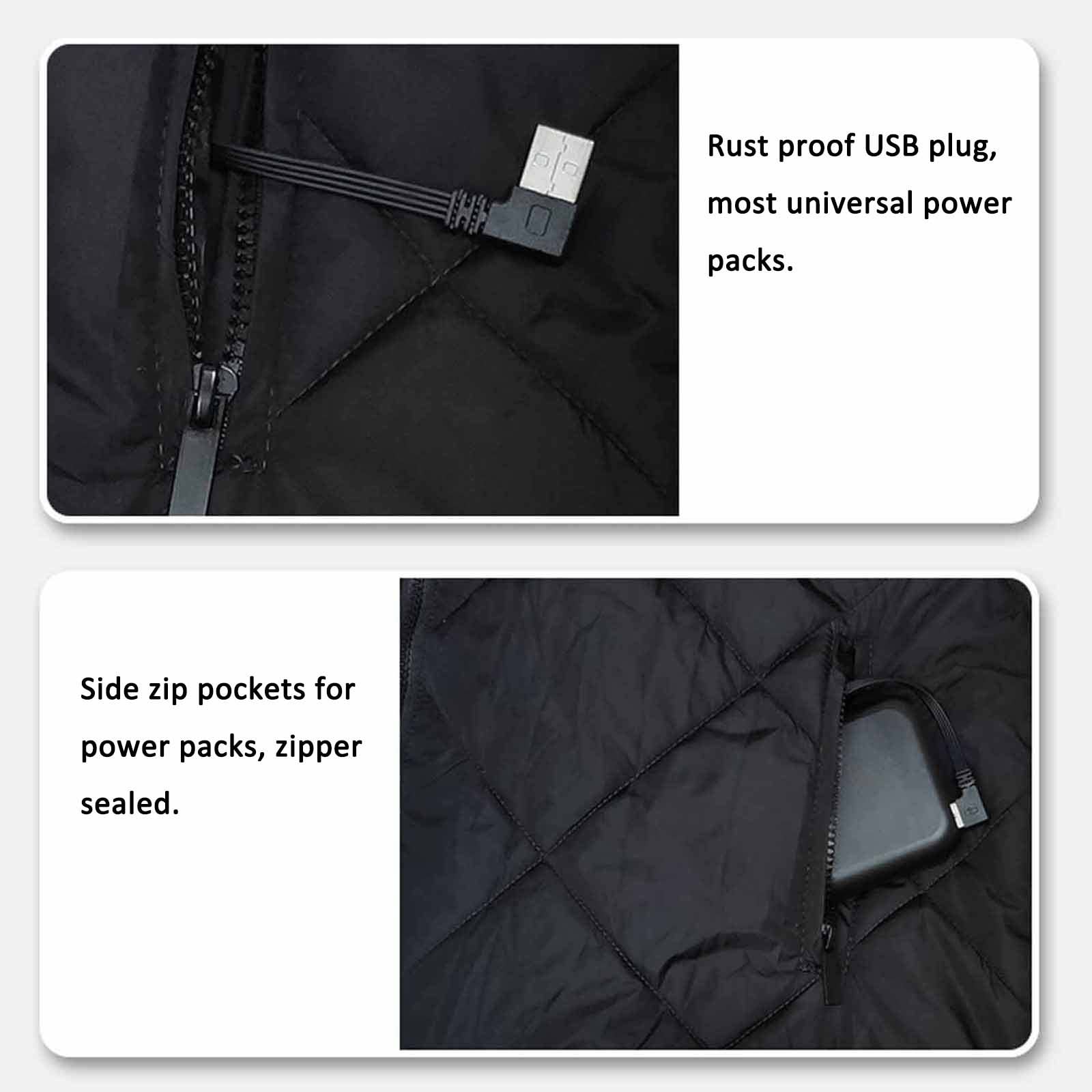 Gilet Chauffant Electrique Enfants USB Sans Manche Garçons Filles VêTements Chauffants Intelligents Veste Manteau Doudoune Chauffant avec 3 Zones de Chauffage pour Camping Coupe-Vent Imperméable Ski