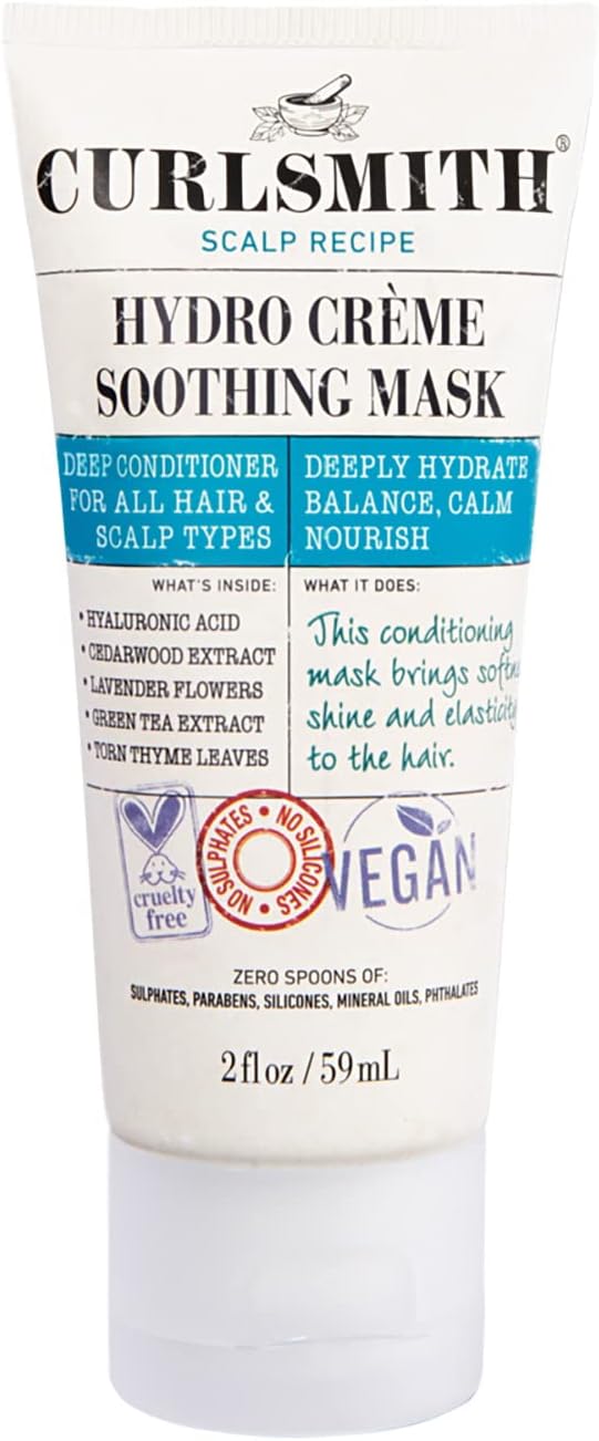 CURLSMITH - Hydro Crème Soothing Mask - Vegan Soothing Hair Mask for any Hair Type, Encourages Growth (2 oz)