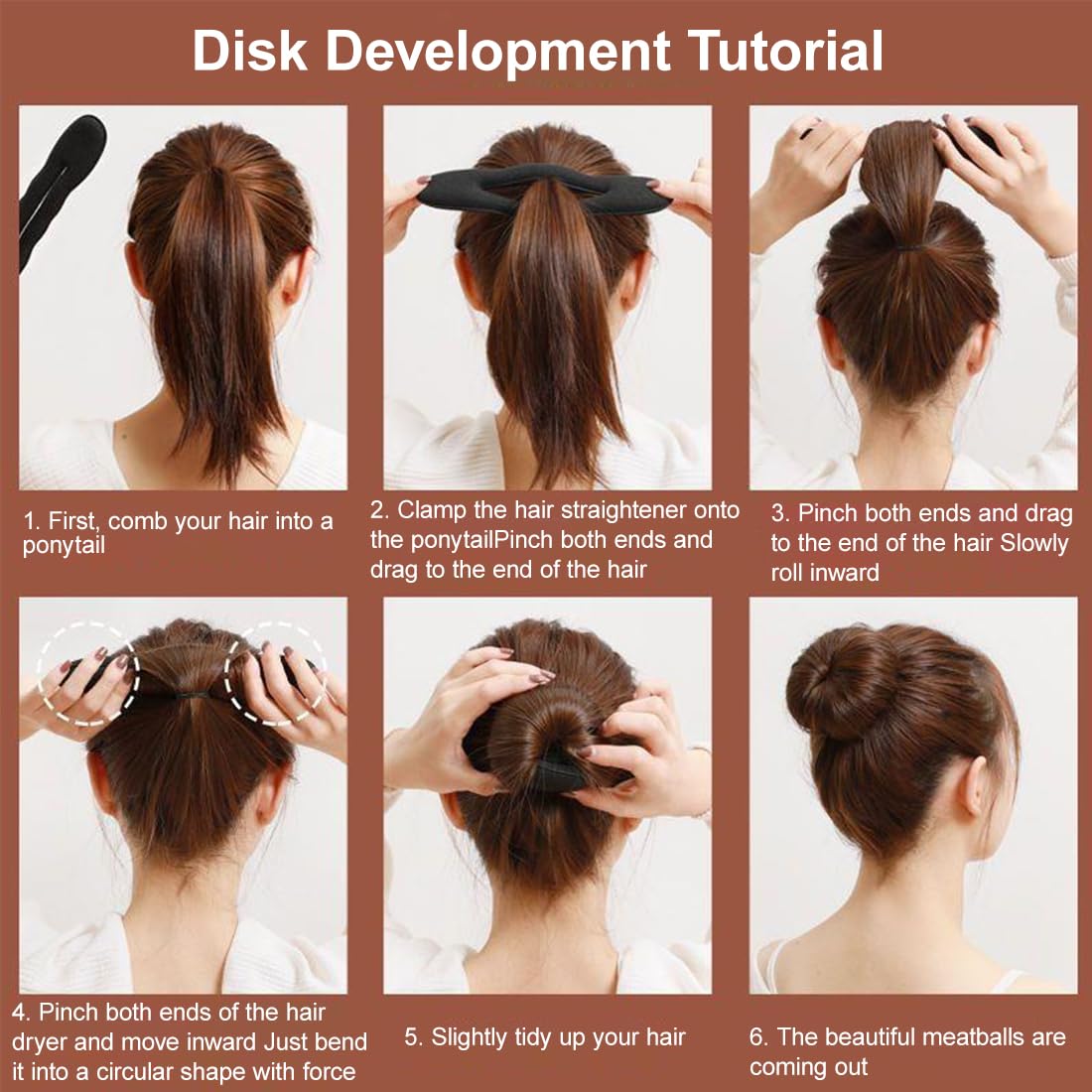 Máquina para Hacer Moños para El Pelo, 5 Piezas, Donas para Cabello, Herramienta de Moño para Mujeres y Niños