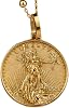 Collar American Eagle (Walking Liberty) en plata esterlina 925 bañada en oro, colgante de moneda American Eagle de 25mm con cadena de bolas de 18 pulgadas, joyería hecha a mano para hombre y mujer |BHP_01012 1