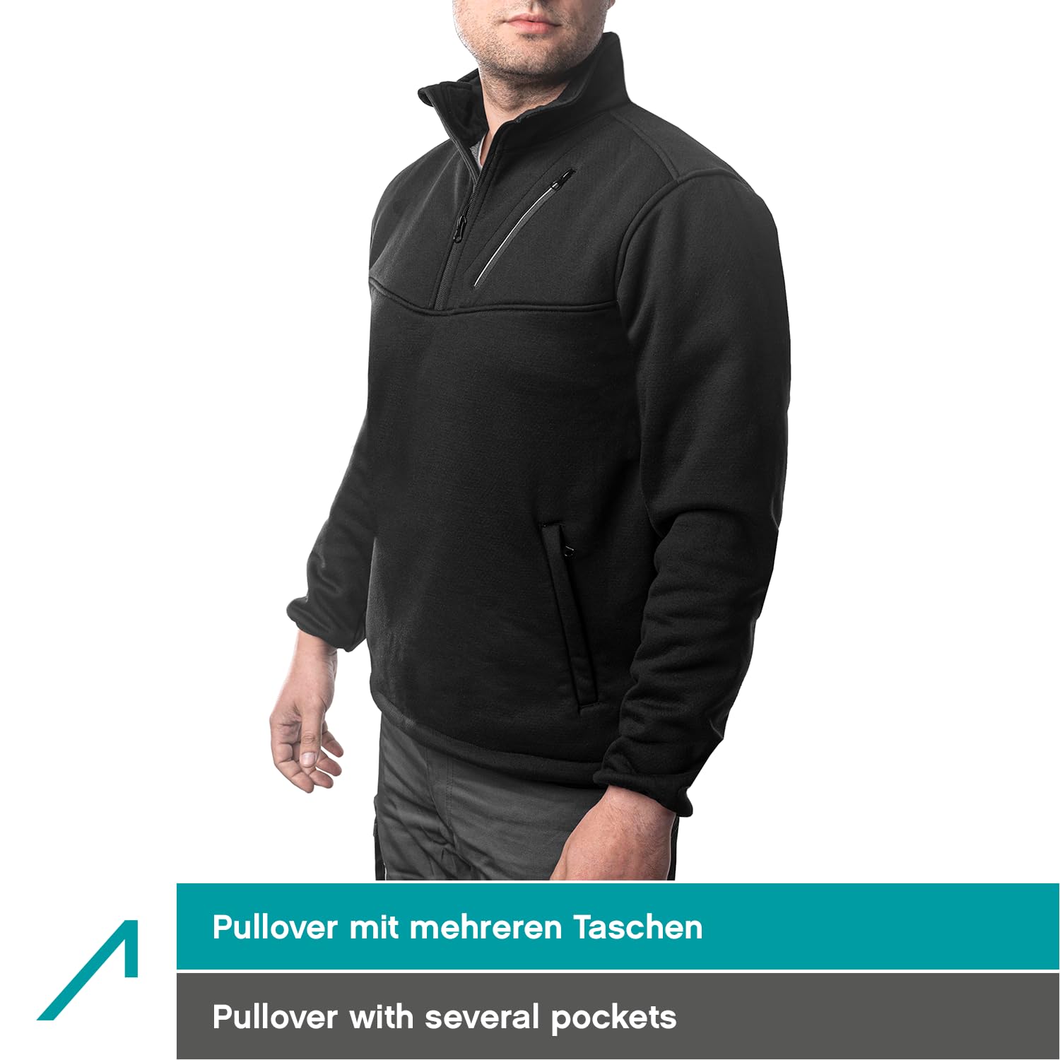 ACE Handyman Pull de Travail - Doublure Chaude en Polaire & Fermeture éclair - 35% Coton - S - 4XL