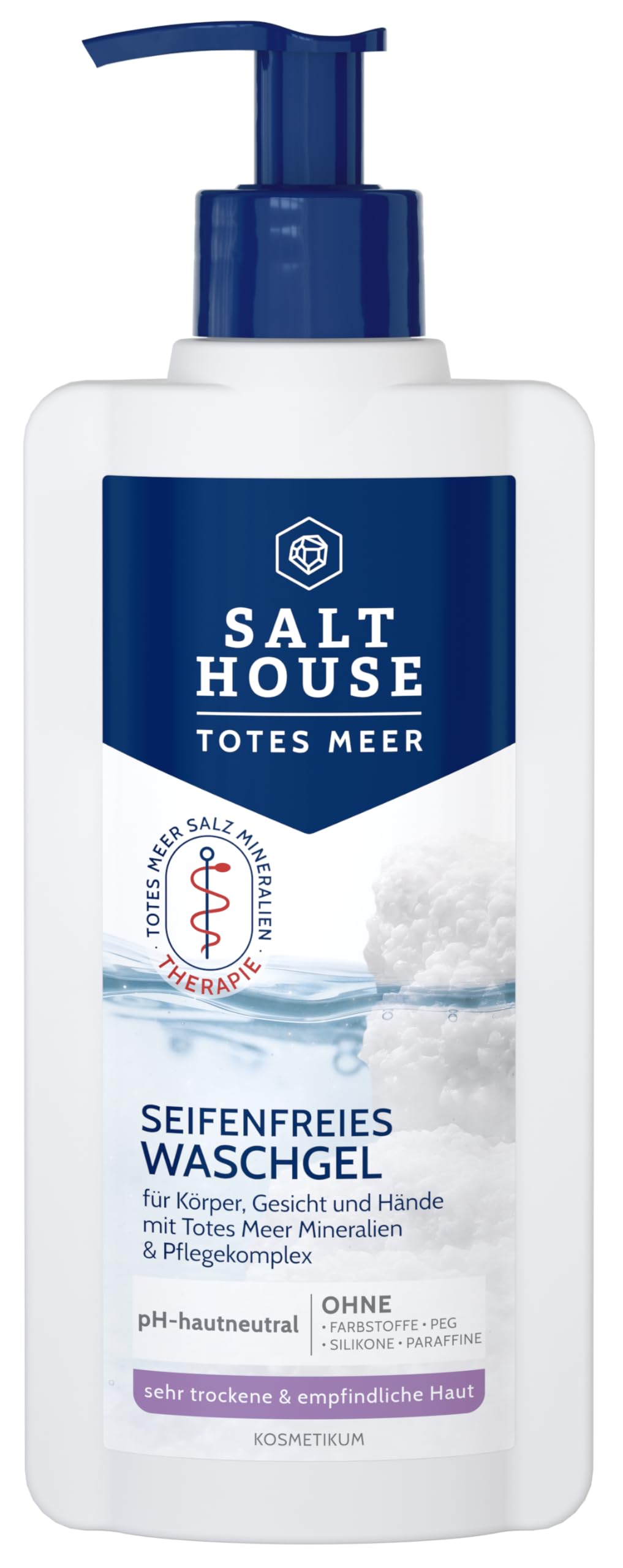 Salthouse Totes Meer Therapie Seifenfreies Waschgel, mit Jojobaöl und Urea, für Körper, Gesicht & Hände, 250ml