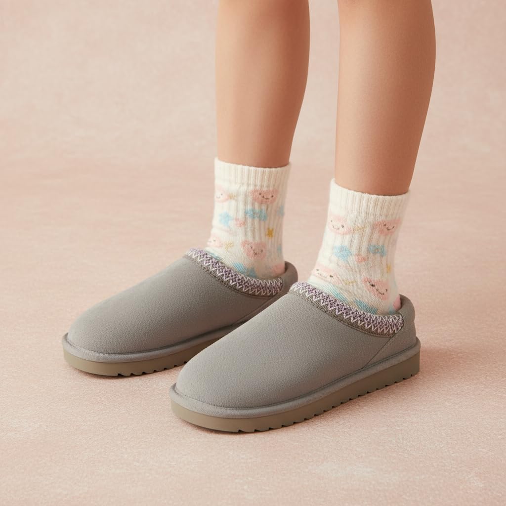 CUSHIONAIRE Keto Genuine Suede Leather Kids Slippers for Boys and Girls – Cozy Slip-On Mule House Shoes with Faux Fur Lining, Cushioned Memory Foam Comfort - Image 7