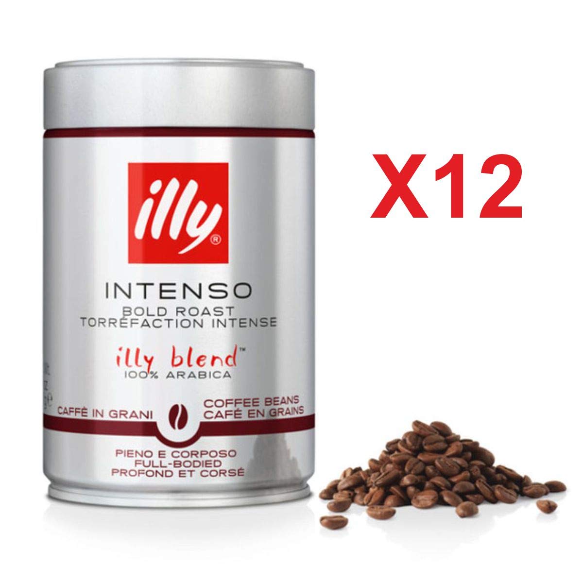 illy Espresso Intenso całe ziarna, mocne prażenie 250 g, 12 sztuk