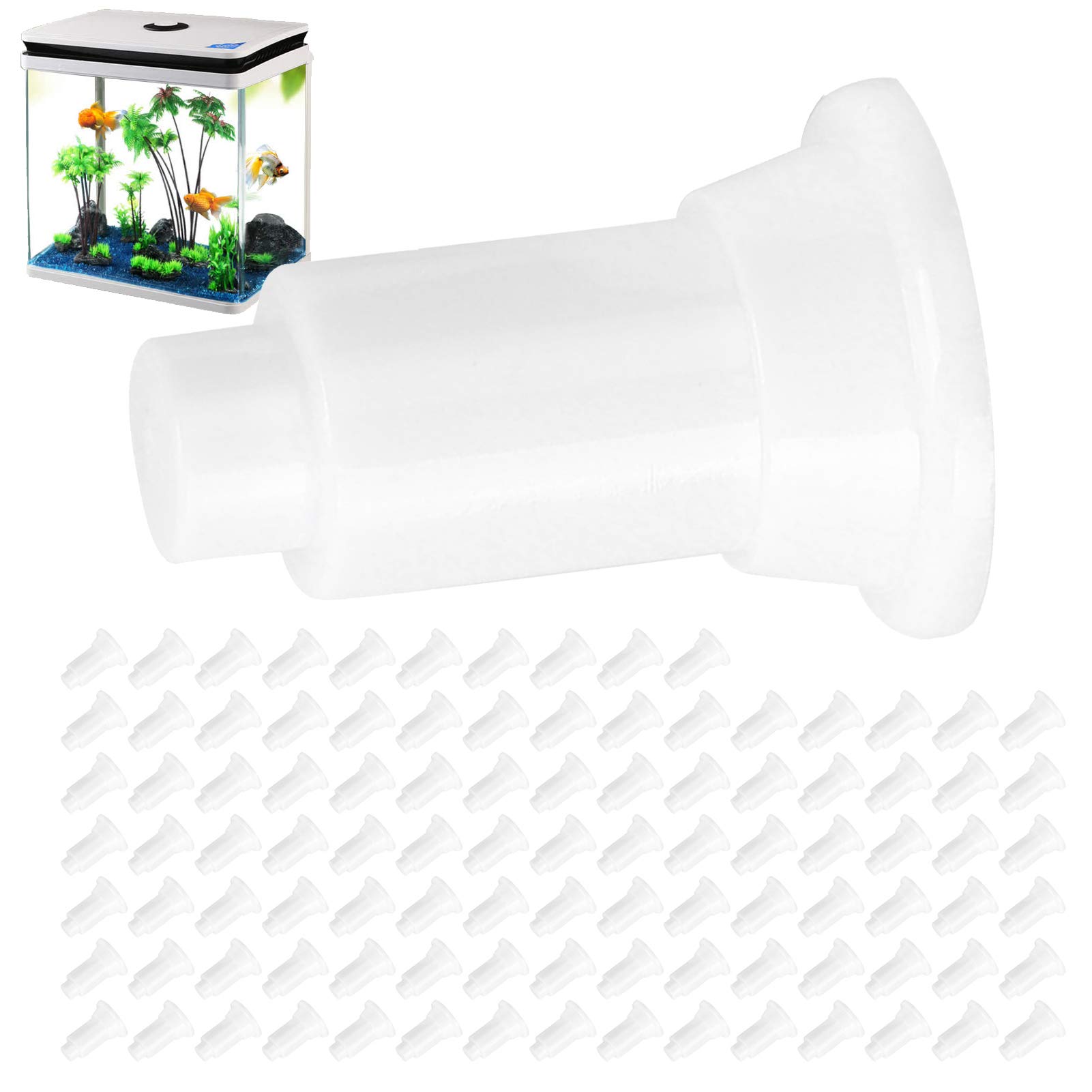 FILFEEL 100er-Pack weiße Stützfüße für Aquarium-Trennwände – Robuste PVC-Halterungen zur einfachen Fischpflege und individuellen Beckeneinrichtung