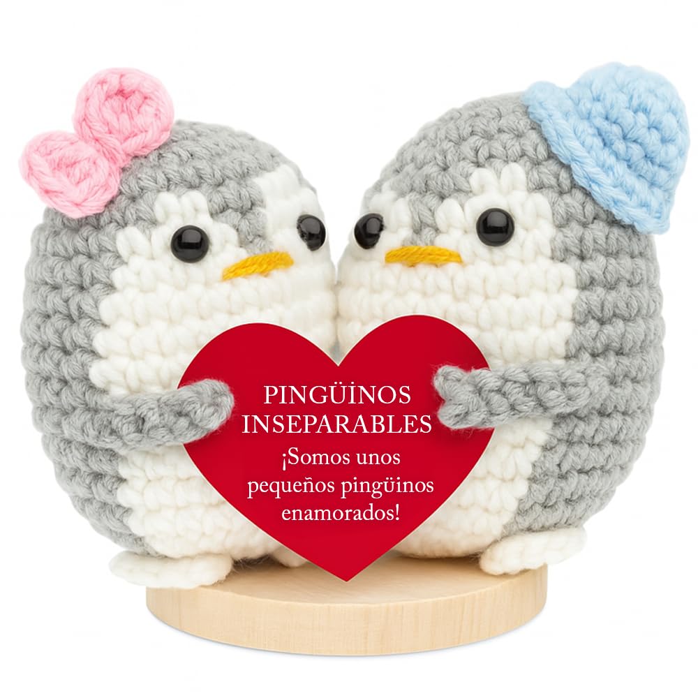 Bramart Pingüinos Enamorados Inseparables, Idea de Regalo Romántico para Pareja San Valentín para él y Ella Cumpleaños Boda Aniversario de Bodas Hombre Mujer Novios Sorpresa de Amor (1, Talla Única)