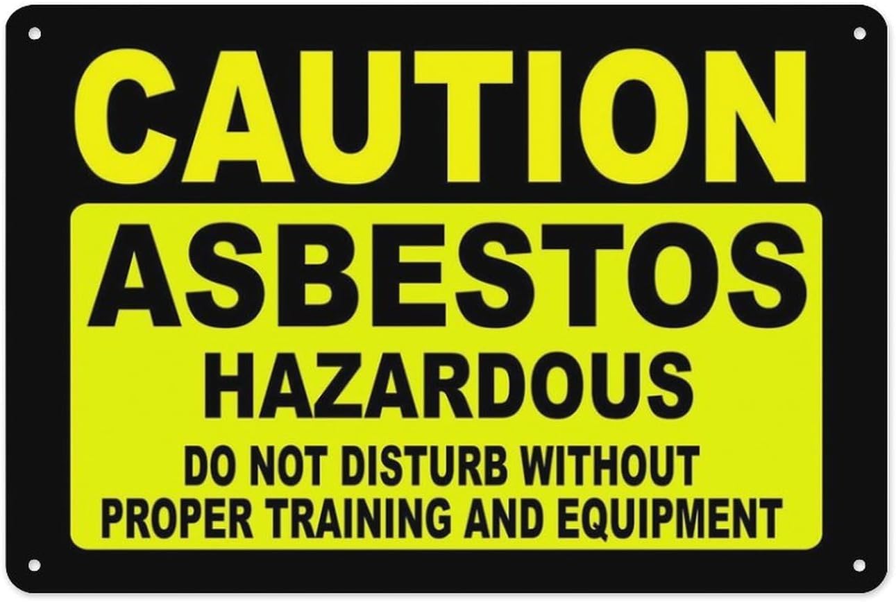 Caution Asbestos Hazardous Do Not Disturb Rust-Free Aluminum Warning Sign - Weather Resistant, Waterproof, Easy to Mount for Factory, Construction Site, Lab, Indoor/Outdoor 8x12 inch