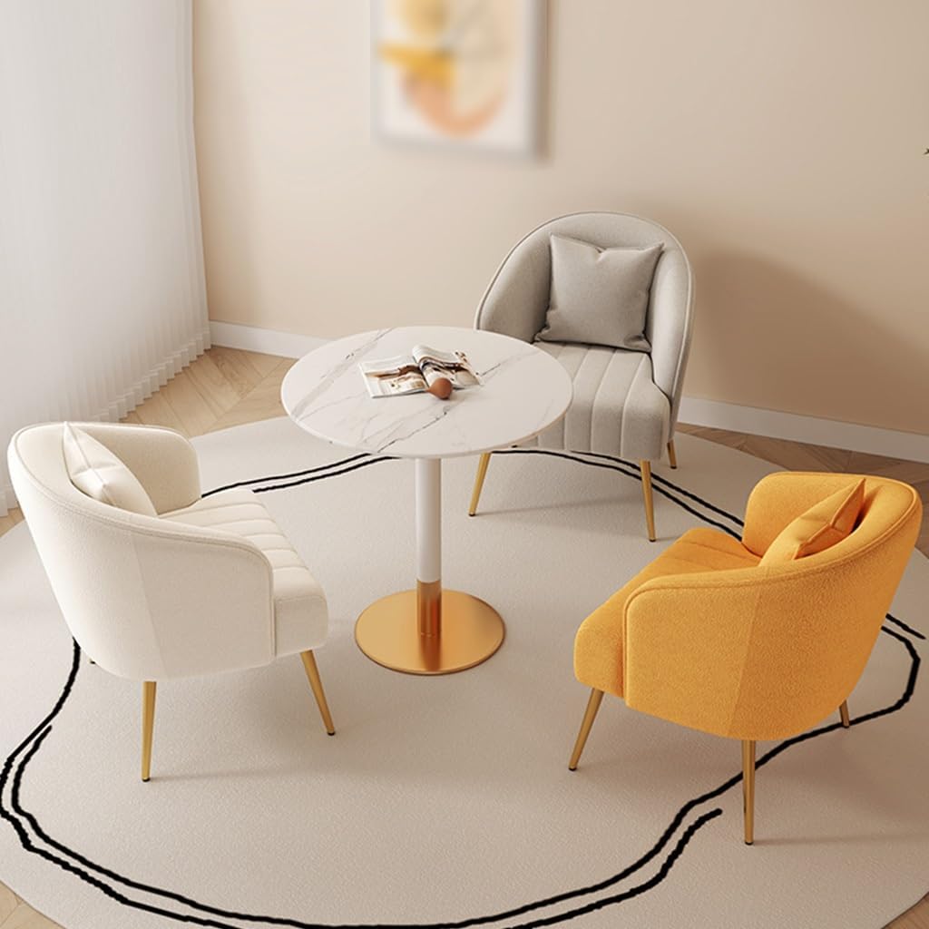 Modern Plush Living Room Chair Upholstery Lazy Chair Arm Chair with Pillows,Comfy Chair Bedroom Accent Chairs Sofa Seat Chair for Hotel Parlour Negotiation(Dark Pink,Gold Legs)