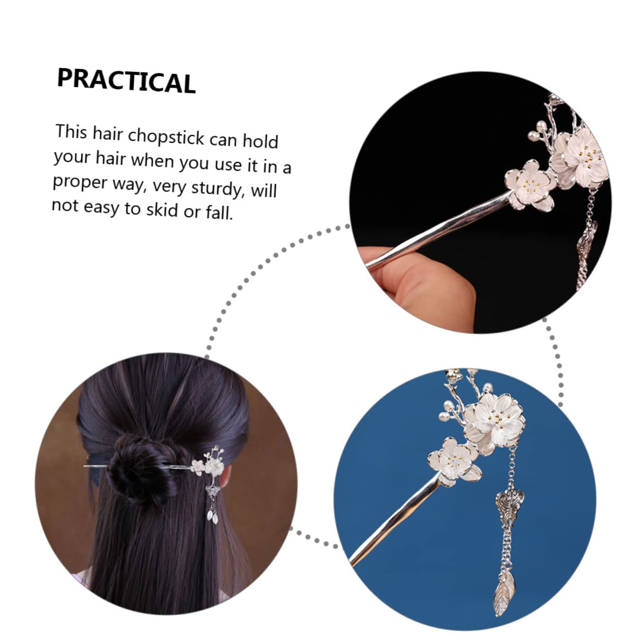 POPETPOP 5piezas Horquillas De Pelo Elegantes Decoración De Flor De Ciruelo y Borlas Accesorios De Peinado Para Mujeres y Niñas Herramienta De Estilo Retro Para Eventos Formales