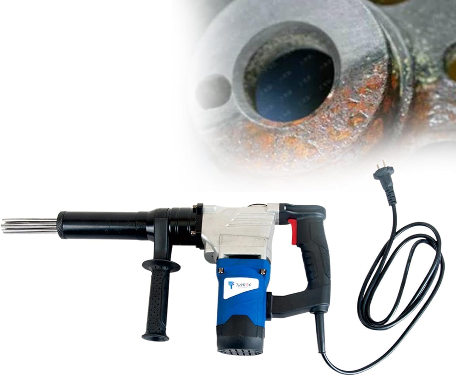 CHRISK Electric Needle Derusting, Hand-Held Needle Scaler Rust Removal Cleaning Machine Remover Welding Slag Cleaner High-Power