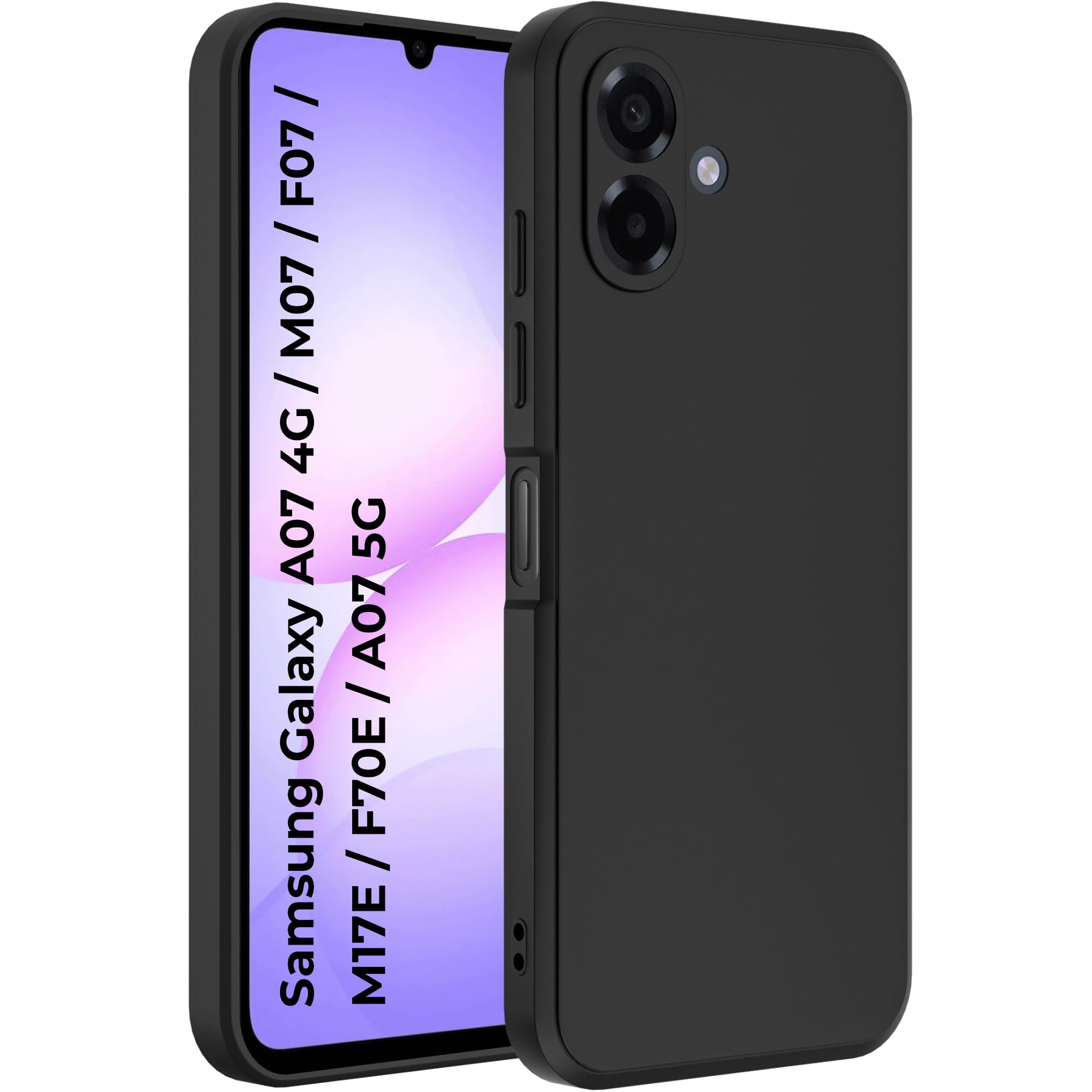A rtistque Back Cover Case for Samsung Galaxy M17e 5G / A07 / F70e / M07 / F07 / A07 5G | Premium Black Matte Cover | Camera Protection | Shockproof TPU | Slim Stylish Design - Black-picture-49