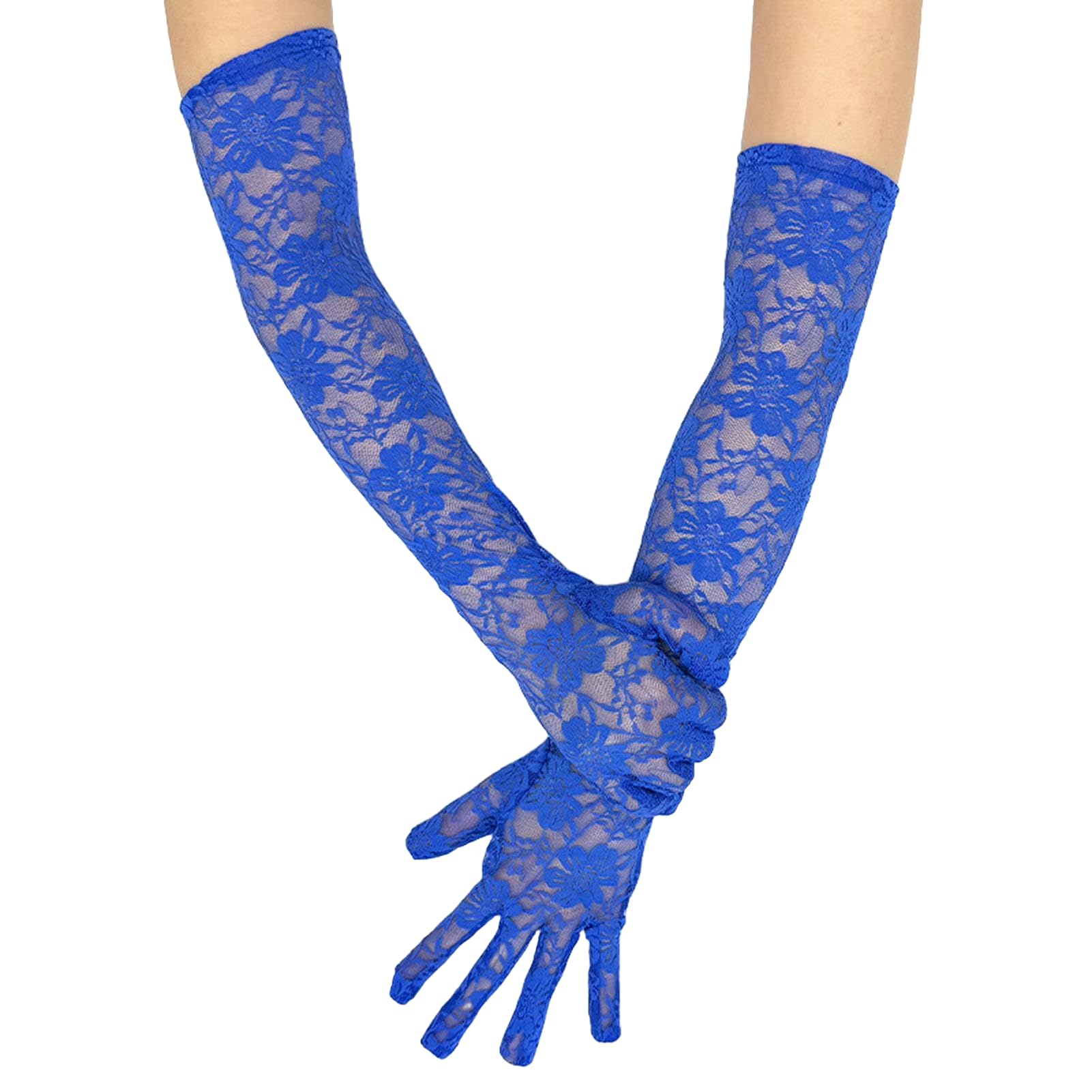 Stylish Long Lace UV Protection Gloves Women Driving Sun Defense Breathable Floral Design Multi Color Options
