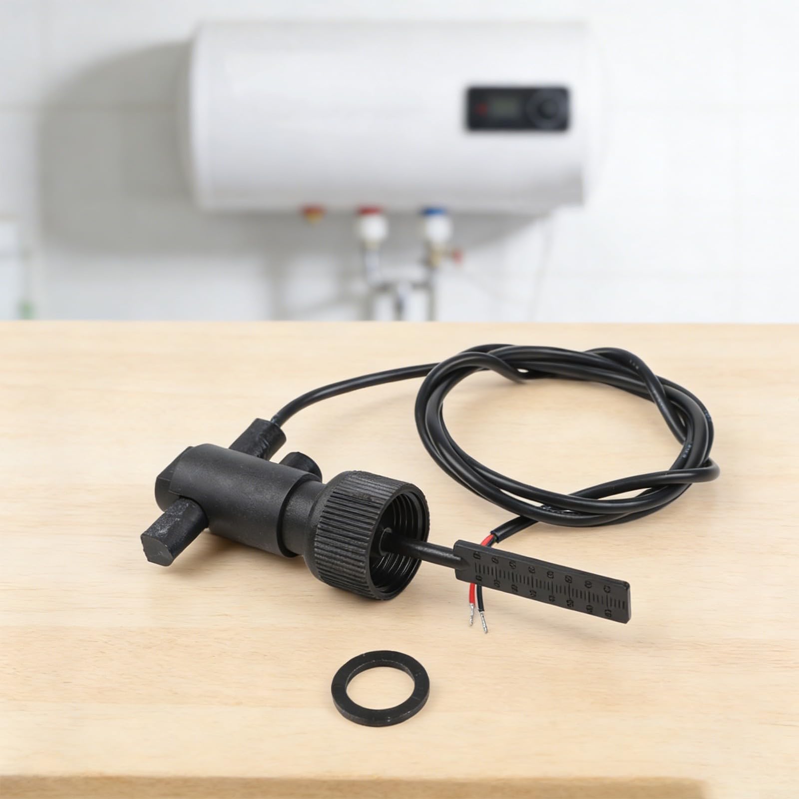 Paddle Flow Switch 100V FS-10 Wasserdurchflusssensor mit einstellbarem Durchflussregler für Wärmepumpe, Warmwasserbereiter und Zentralklimaanlagen, Schwarz