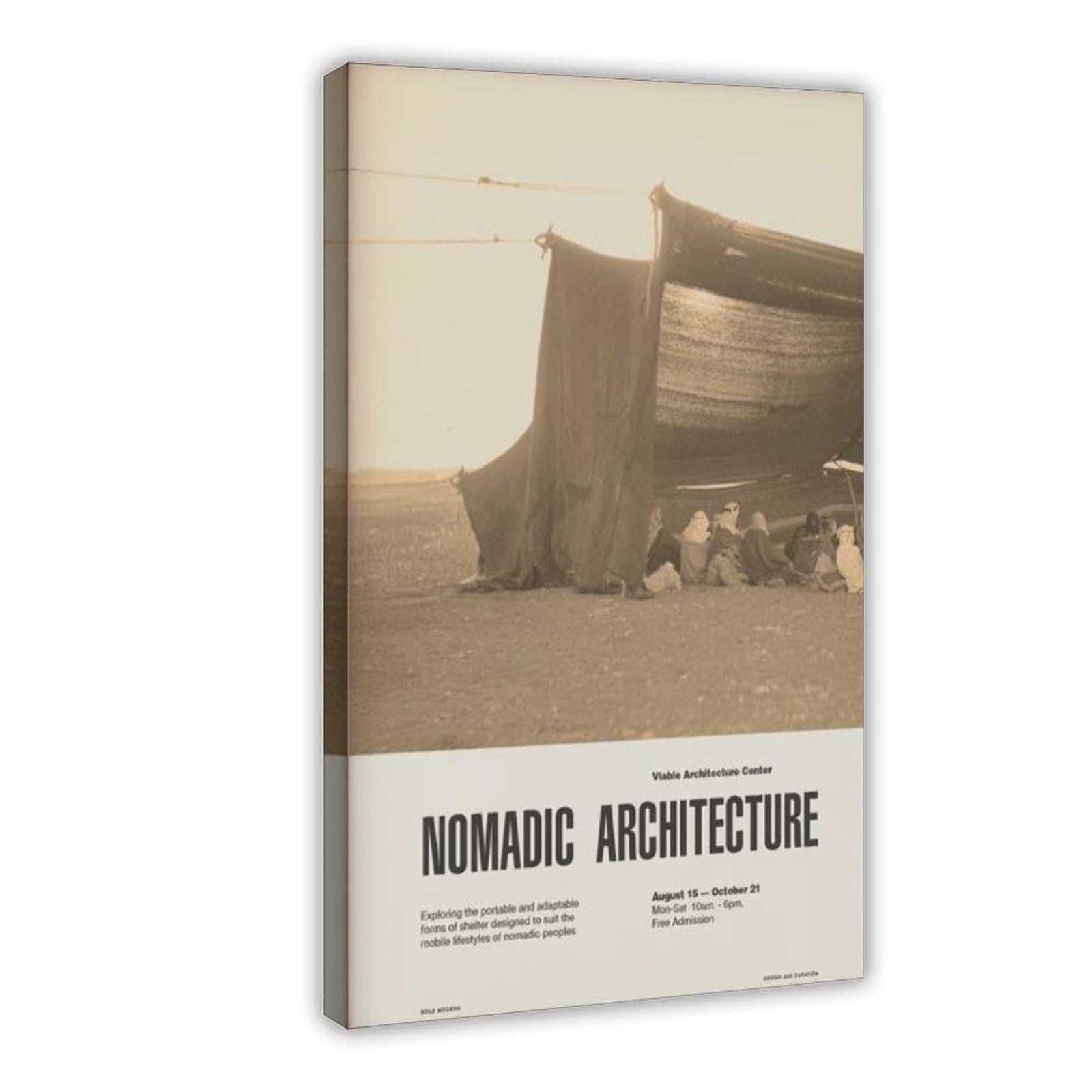 GJtyRFH Nomadic Architecture Bedouin Tent Mid Century Modern Touareg Berber Sahara Canvas Modern Poster Wall Art Prints Paintings Living Room Bedroom Decor 20" L X 30" W