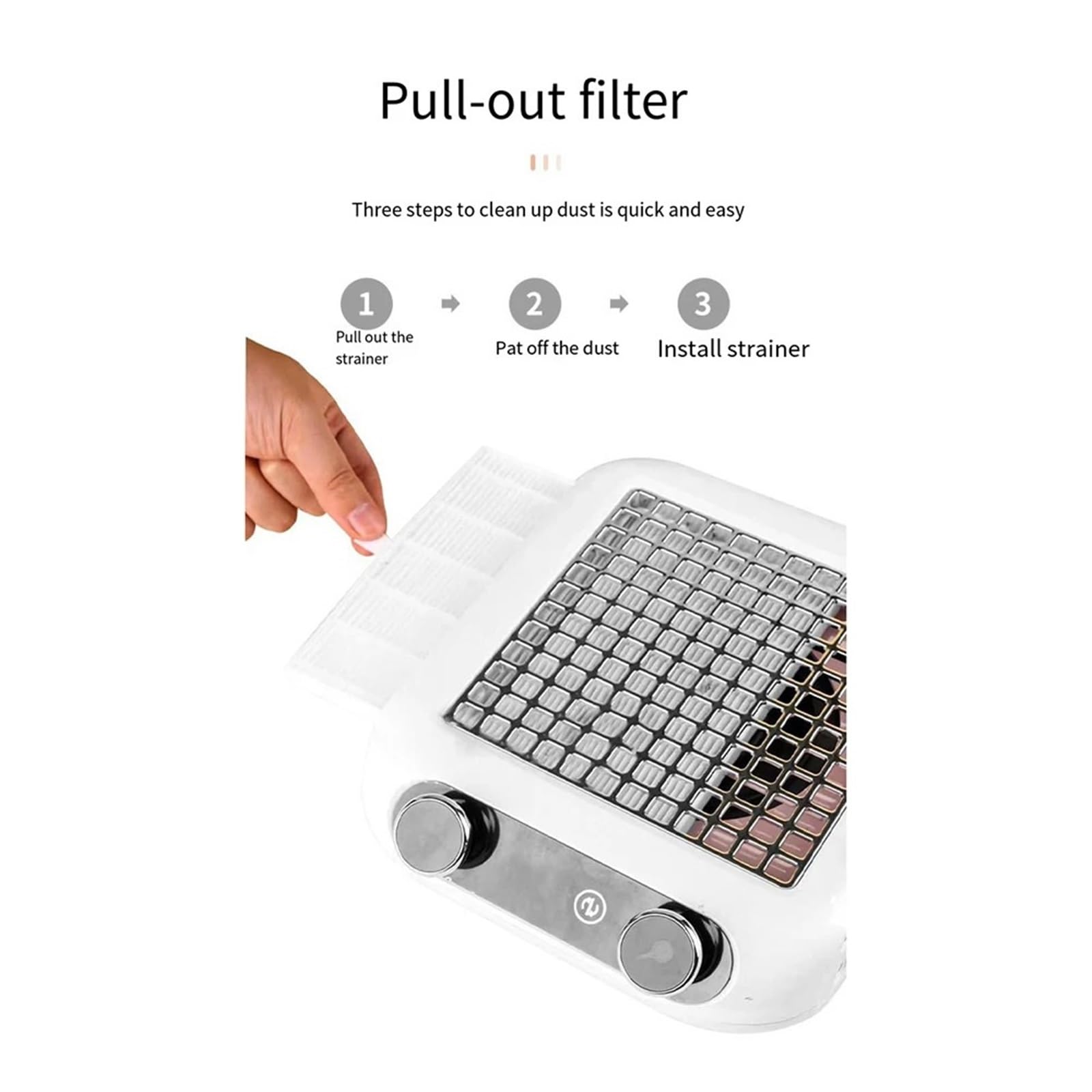 MRKU Ponceuse à Ongles avec collecteur de poussière, Filtre Lavable, Aspiration silencieuse, aspirateur intégré Multifonction pour manucure et Art, Appareil 2 en 1