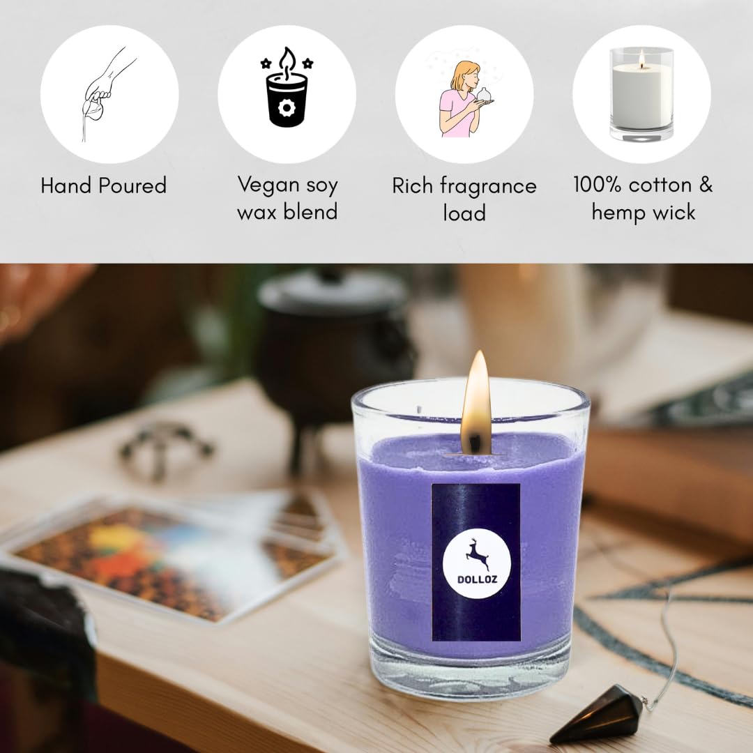 Dolloz Scented Candles for Home Decor, Candles for Gifting, Wedding, Bedroom & Aromatherapy (Lavender, Set of 6) 1