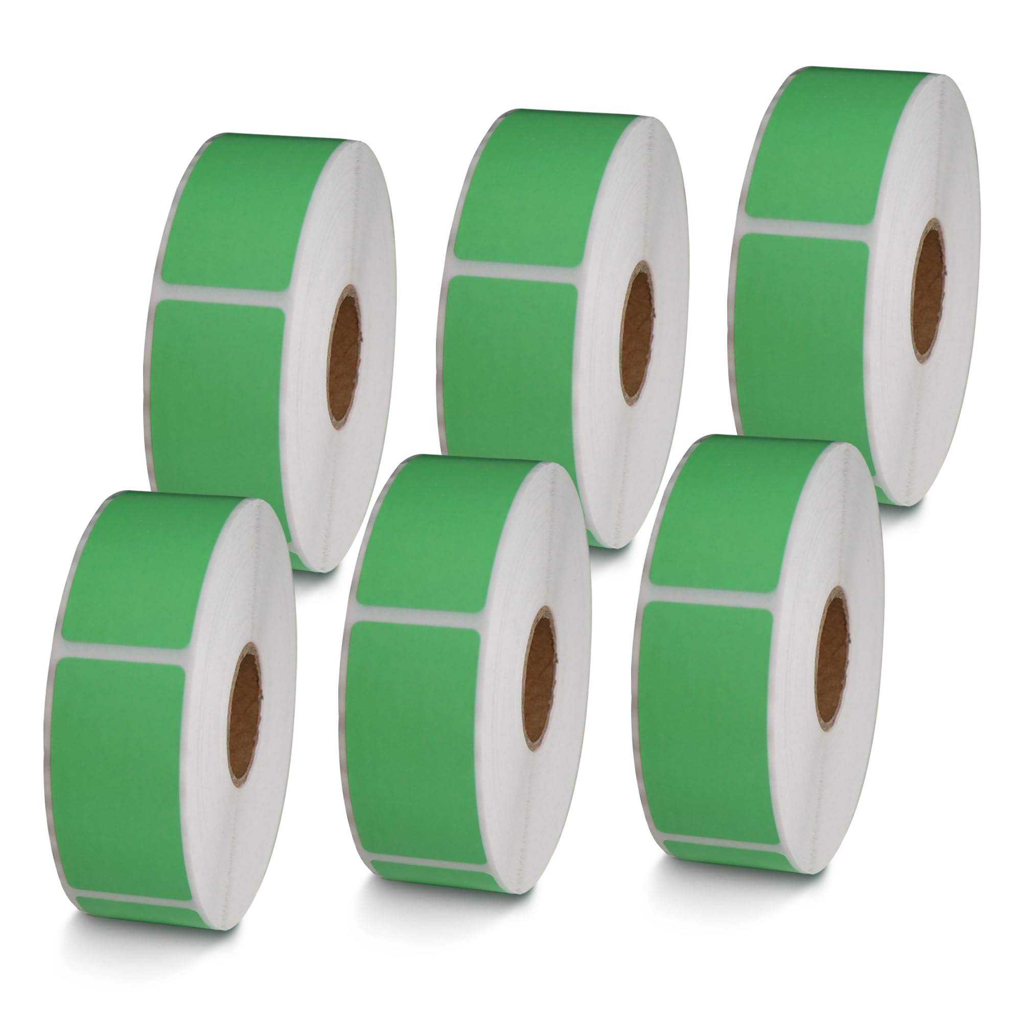 BETCKEY - Etichette per codici a barre e indirizzi di Logistica di Amazon da 2,5 x 5,1 cm, compatibili con stampanti Zebra e Rollo, adesivo premium e perforato [verde, 6 rotoli, 4500 etichette]