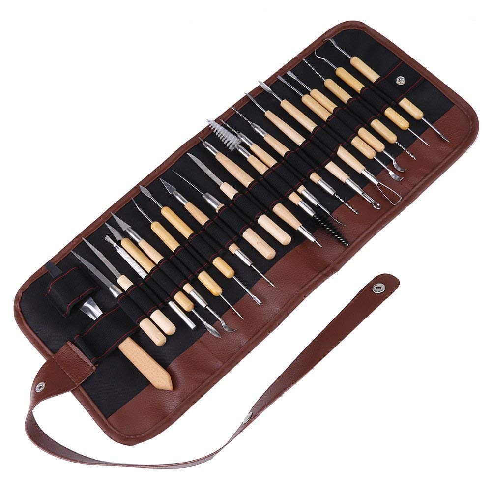 22pcs Strumenti di Intaglio di Strumenti di intagliodi,Diverse Dimensioni e Forme - Ideali per la Lavorazione di Argilla Ceramica