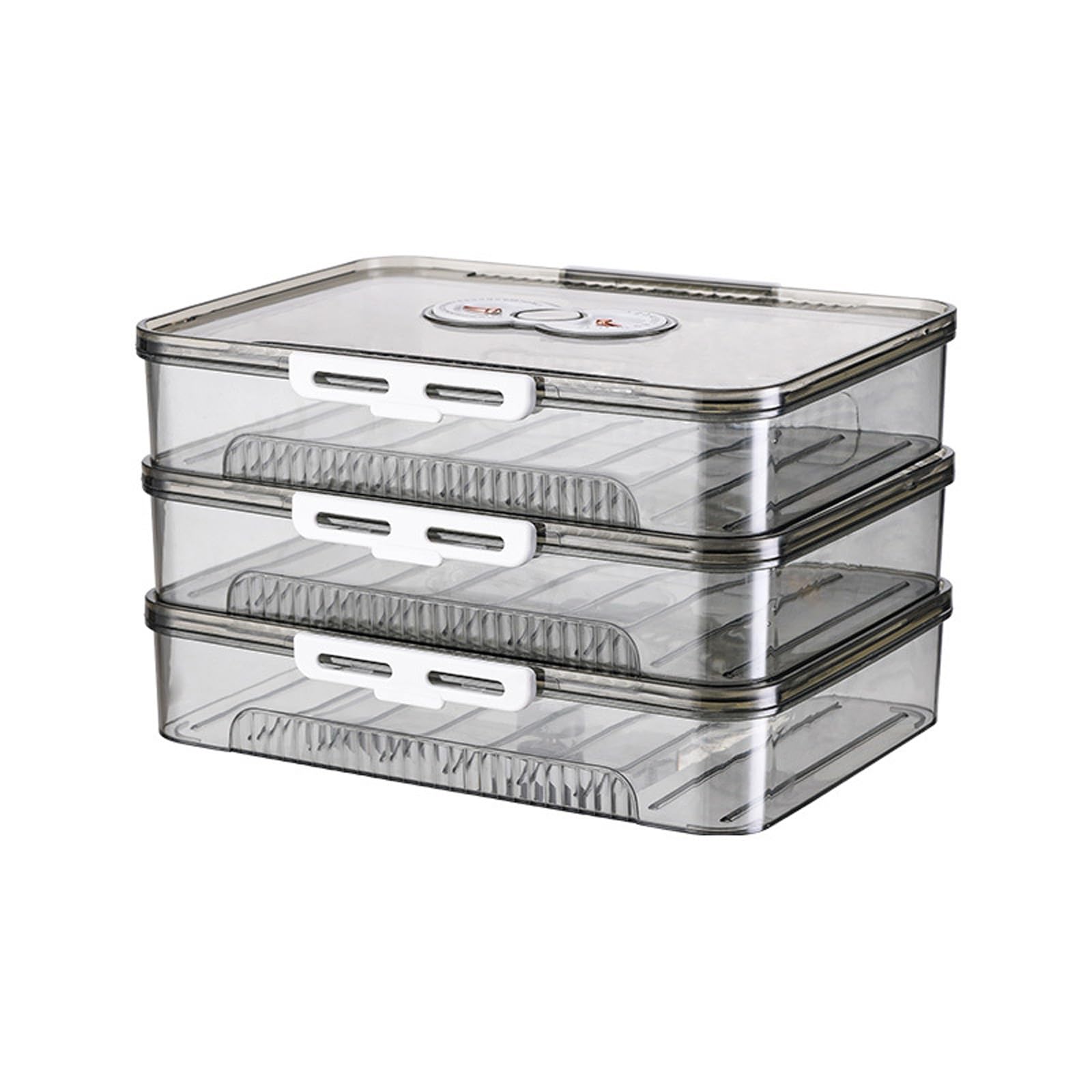 YROHGKPN Clear Dumpling and Wonton Storage Box Stackable Freezer Container with Divided Compartments for Easy Organization Airtights Kitchen Containers