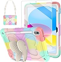 Vista 24 de BLOSOMEET Funda para iPad A16 de 11ª/10ª generación de 11''/10.9'' 2025/2022 con protector de pantalla de vidrio templado y soporte para lápiz