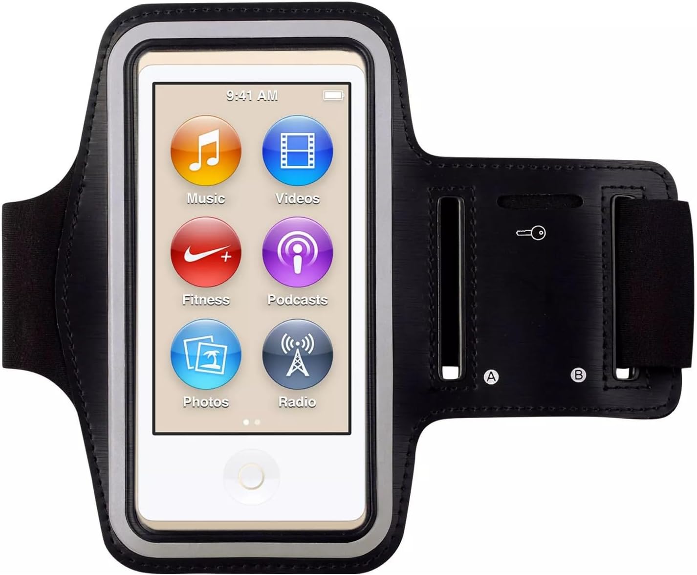 Premium Water Resistant Gym Sports Workout Wrist Band Strap Armband Case for Apple iPod Nano 7th 8th Generation (Purple)