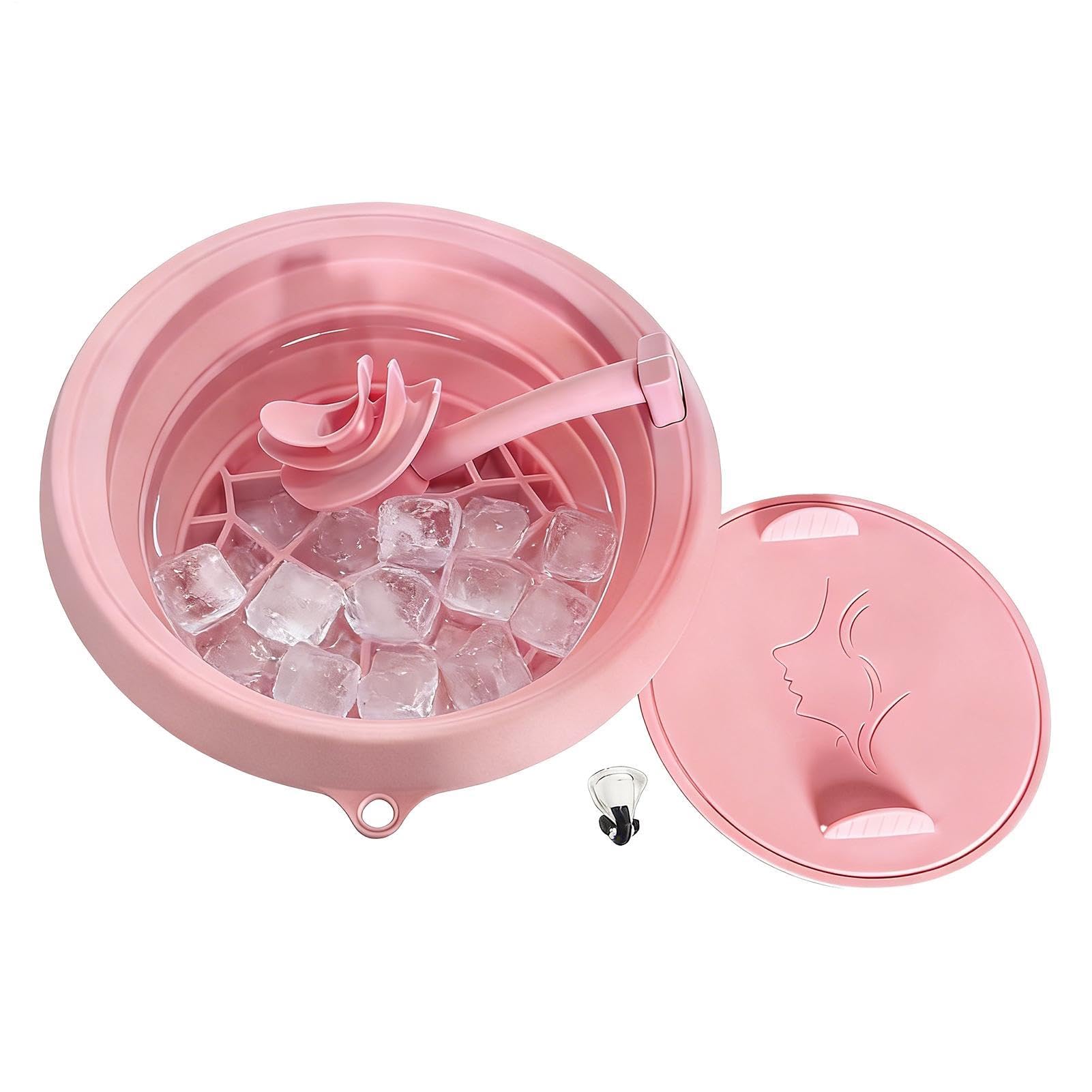 Bolos de hielo faciales de silicona plegable para terapia fría en casa y camping