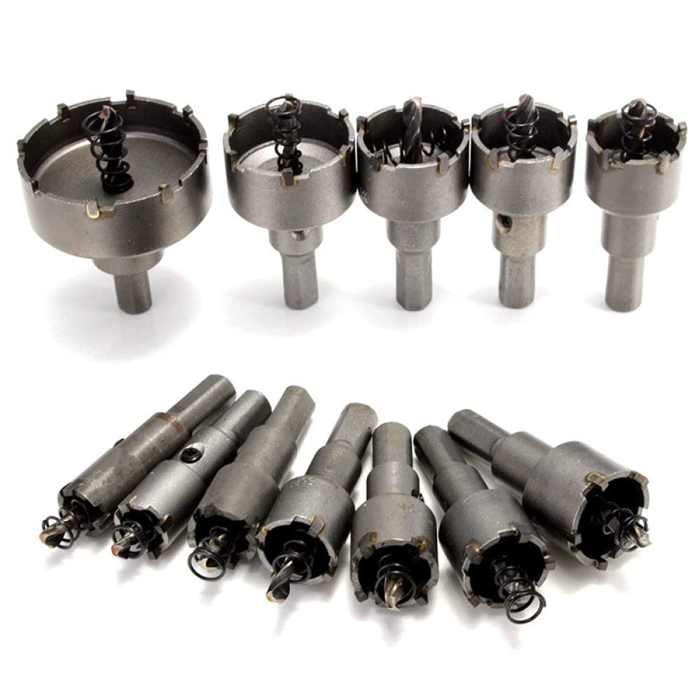 Set di punte da trapano per seghe a tazza in metallo da 12 pezzi Set di punte per trapano in lega di acciaio inossidabile 15 mm-50 mm Strumento universale in metallo, A