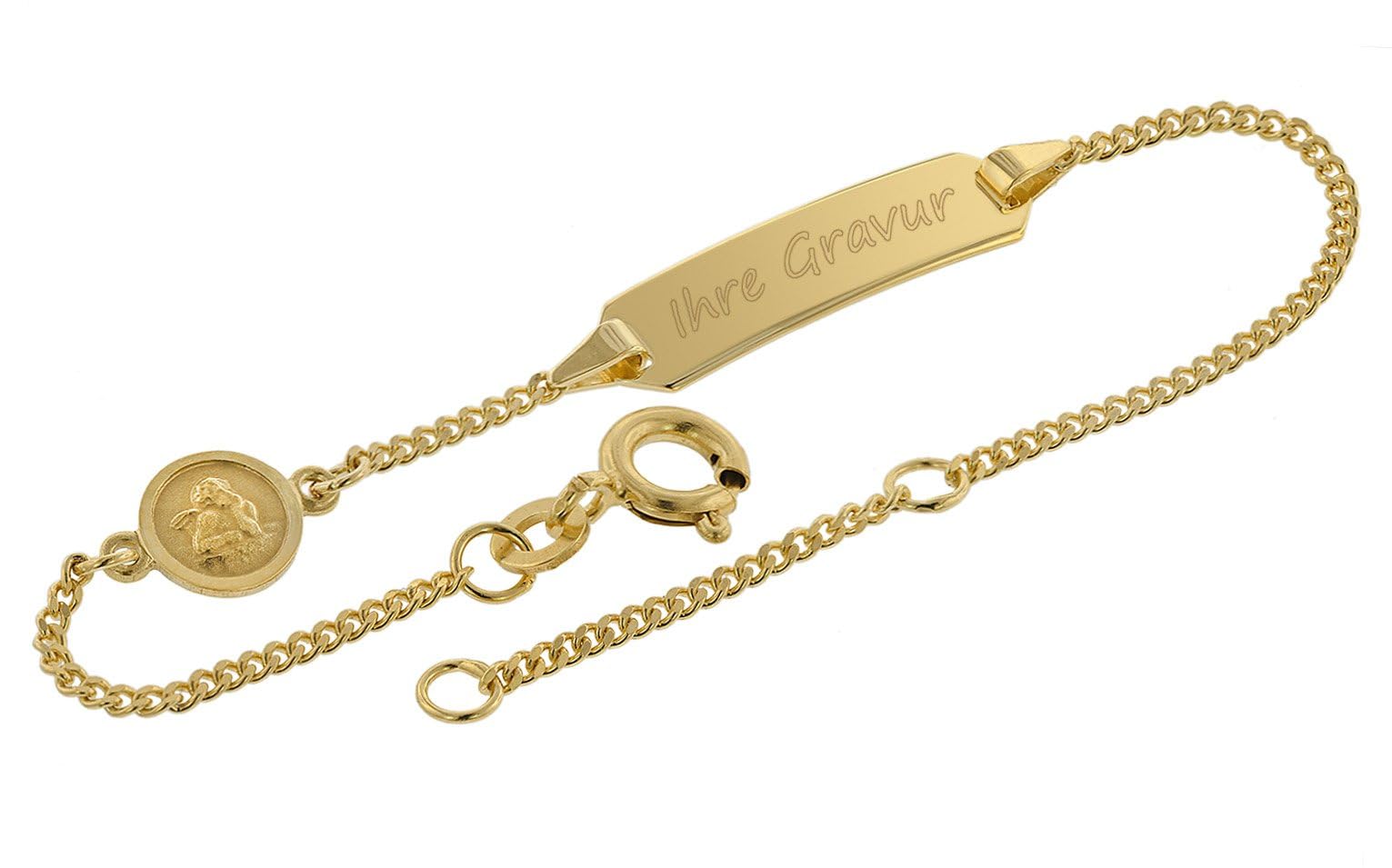 trendor Gravur-Armband für Kinder Gold 333 (8 Karat) 14/12 cm 75493