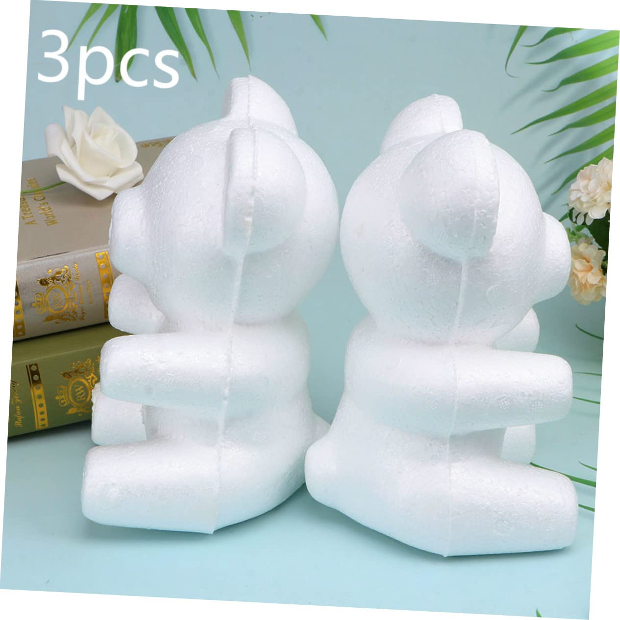 STOBOK 9pezzi Orsetto Polistirolo per Decorazioni Fai da Te Mould Bianco per Progetti Artigianali e Decorazioni da Scrivania