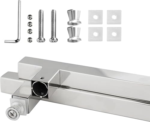 Miniatura 8 de CKB Manija de puerta de ducha con forma de escalera de 8 pulgadas compatible con puerta de vidrio de 14 a 12 pulgadas de grosor para puertas de