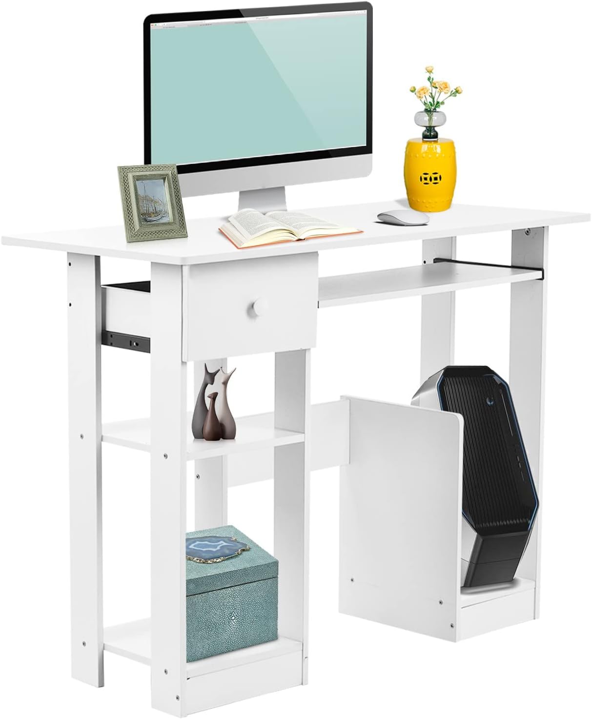 Buy Computer Desk with Keyboard Tray and Drawers, Students Writing