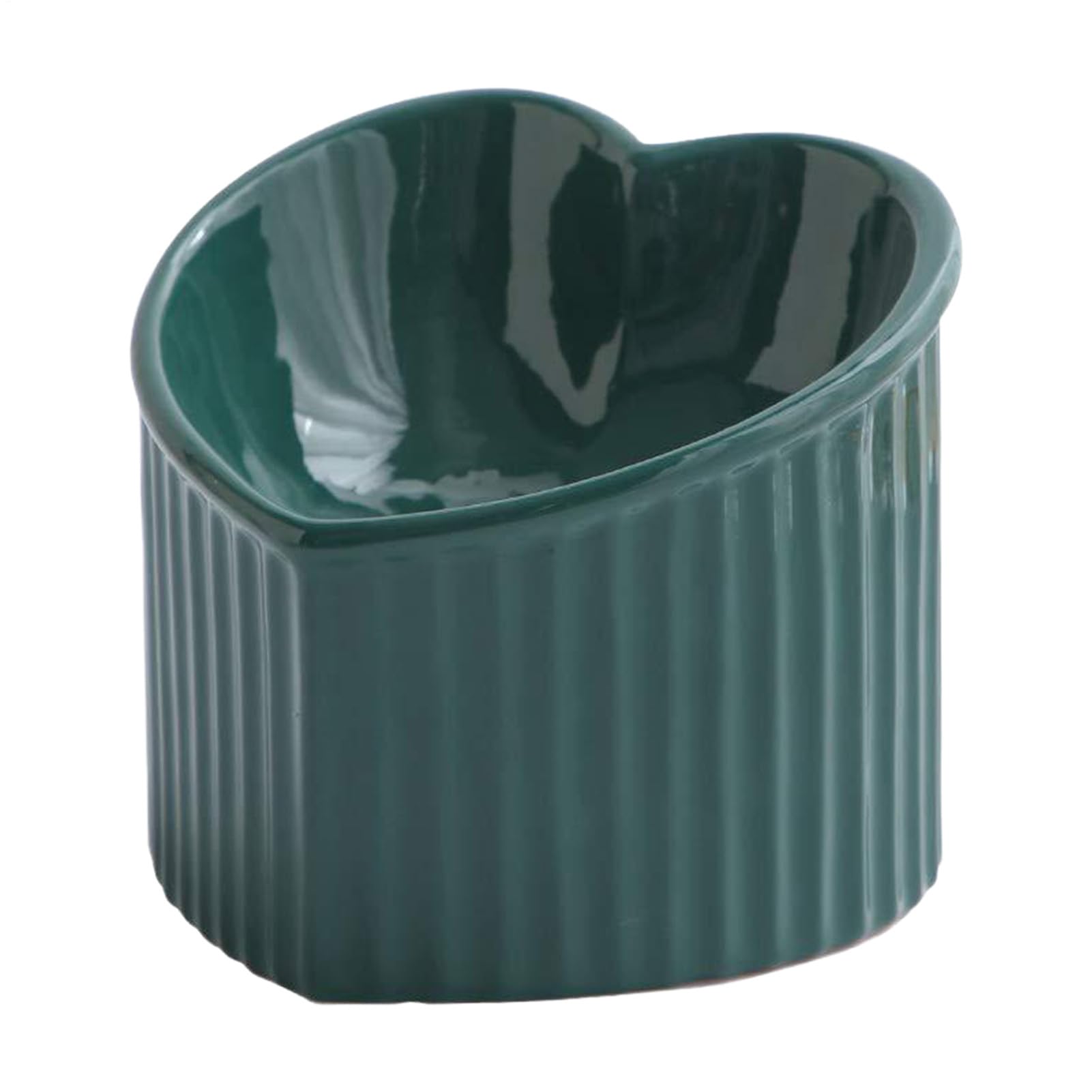 Plat surélevé en porcelaine en forme de cœur pour chat exigeant