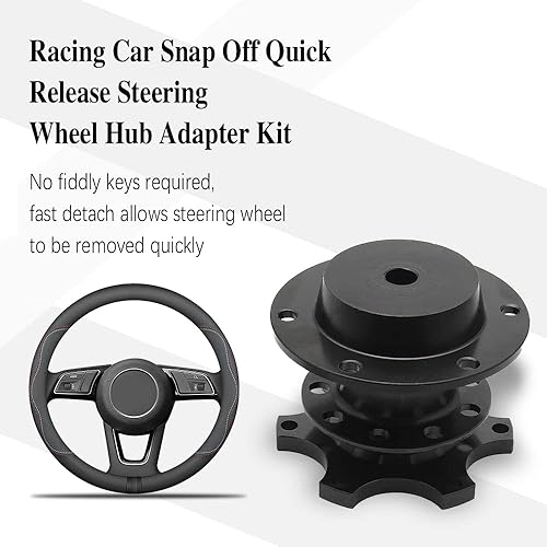 Miniatura 4 de ASUBHA Volante de liberación rápida, adaptador universal para volante de liberación rápida, kit Boss con cubo de volante de 6 agujeros, kit Boss de