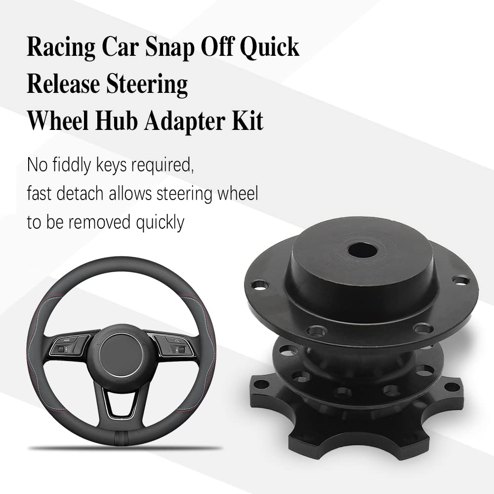 Universal Aluminum Steering Wheel Quick Release Hub Adapter Black 6 Hole Snap Off Boss Kit Parts From Ddmyjun, $223.62