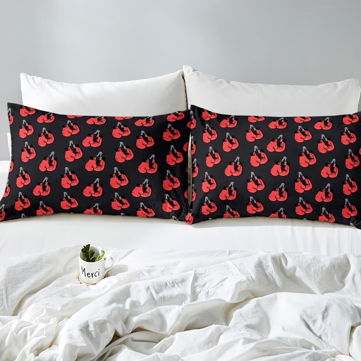 Funda Nordica Cama 180 Guantes de Boxeo Microfibra 3D Funda Edredon 260 x 240 cm Boxeo Ligero Transpirable Ropa de Cama con Cremallera y 2 Fundas de Almohada b-9267