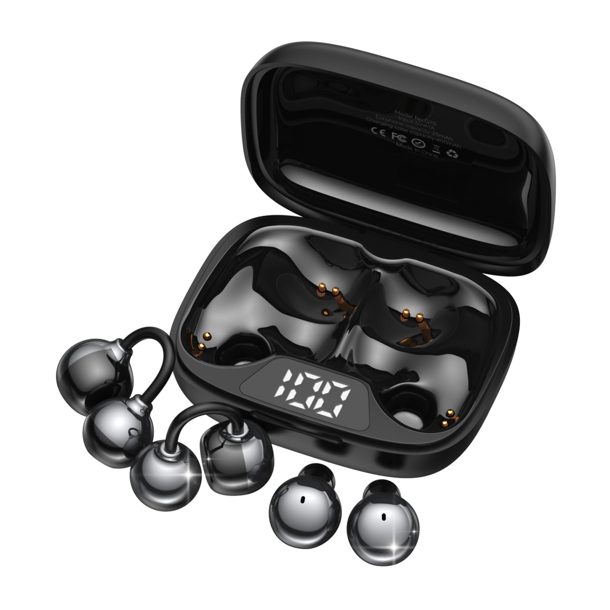 2-in-1 Wireless Earbuds Set Open-Ear Clip Mini Sleep Headphones 36H Battery Bass Sound Ultra Comfortable IPX5 Waterproof Stylish