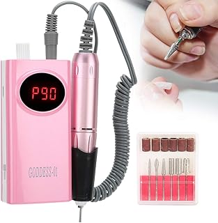 Máquina de broca de unhas, 35000RPM polidor elétrico portátil de moagem de unhas para manicure ferramenta de pedicure kit de broca para arte de unhas adequado para salão de unhas doméstico (EUA)