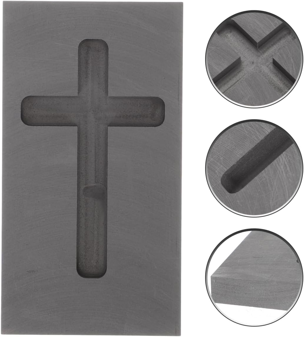 5pcs Cross DIY Graphite Silver Melting molds Ingot molds for Casting Cross Jewelry Graphite s Casting s Ingot Copper Smelter Metal Gold