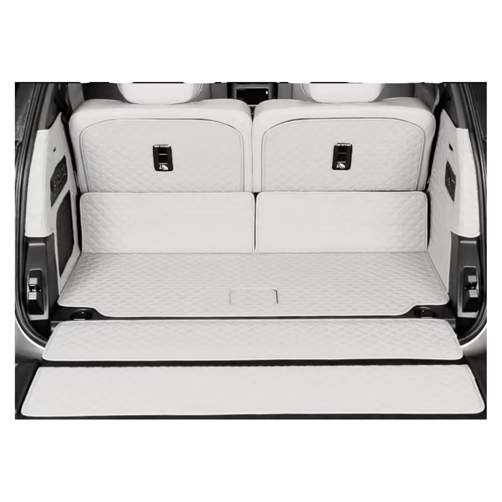 Pasuje Do Lynk & Co 900 2025 2026 Skórzane Tylne Maty Do Bagażnika HCargo Liner Full Surround Boot Podkładka Ochronna Do Bagażu Wykładzina bagażnika(Beige 7PCS)
