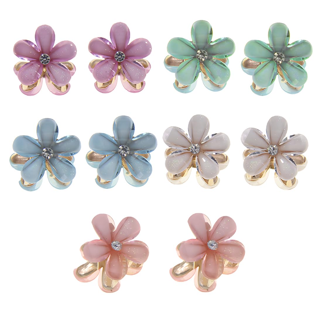 Zeayebsr 10 Pcs Hair Clips, Flower Hair Clip, Flower Hair Clips, Hawaiian Flower Shaped Hair Clips Clips Hair Buckles Non-Slip Plastic Claws for Women and Girls
