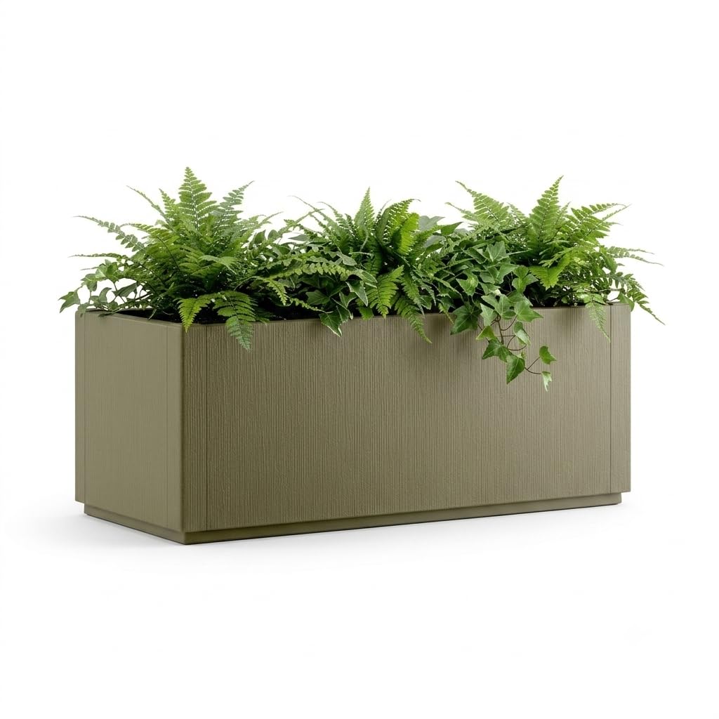 CASARIA® Flower Box Planter Trough Plant Pot, 80L Capacity, 80x36x35 cm