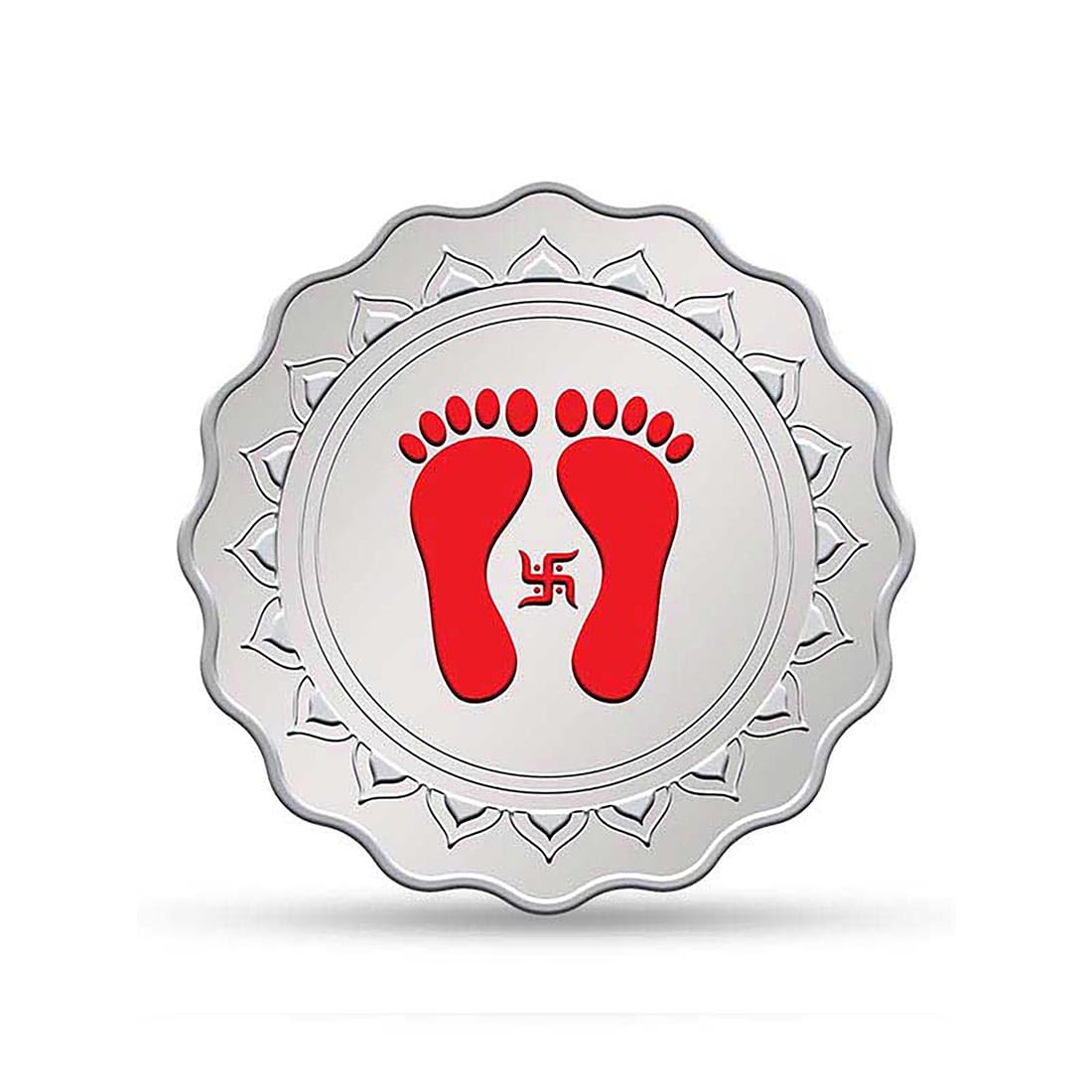 999.9 Silver Lakshmi Feet Color Coin