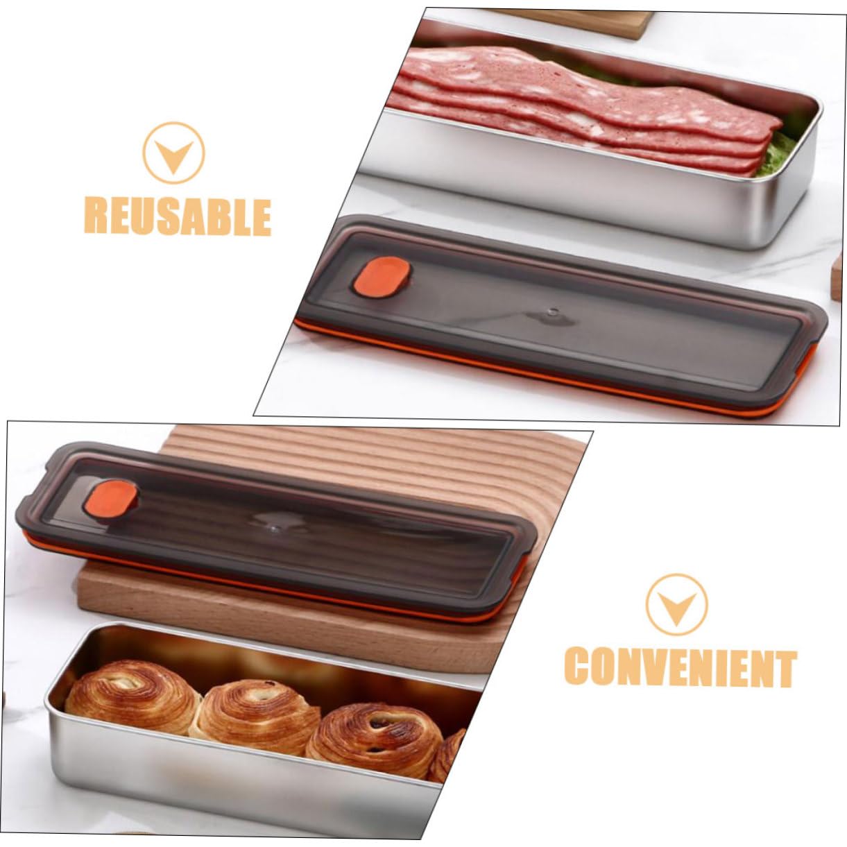 Ciieeo 5 Tapas Herméticas Para Guardar Tocino En El Refrigerador Ideales Para Frutas Y Verduras.