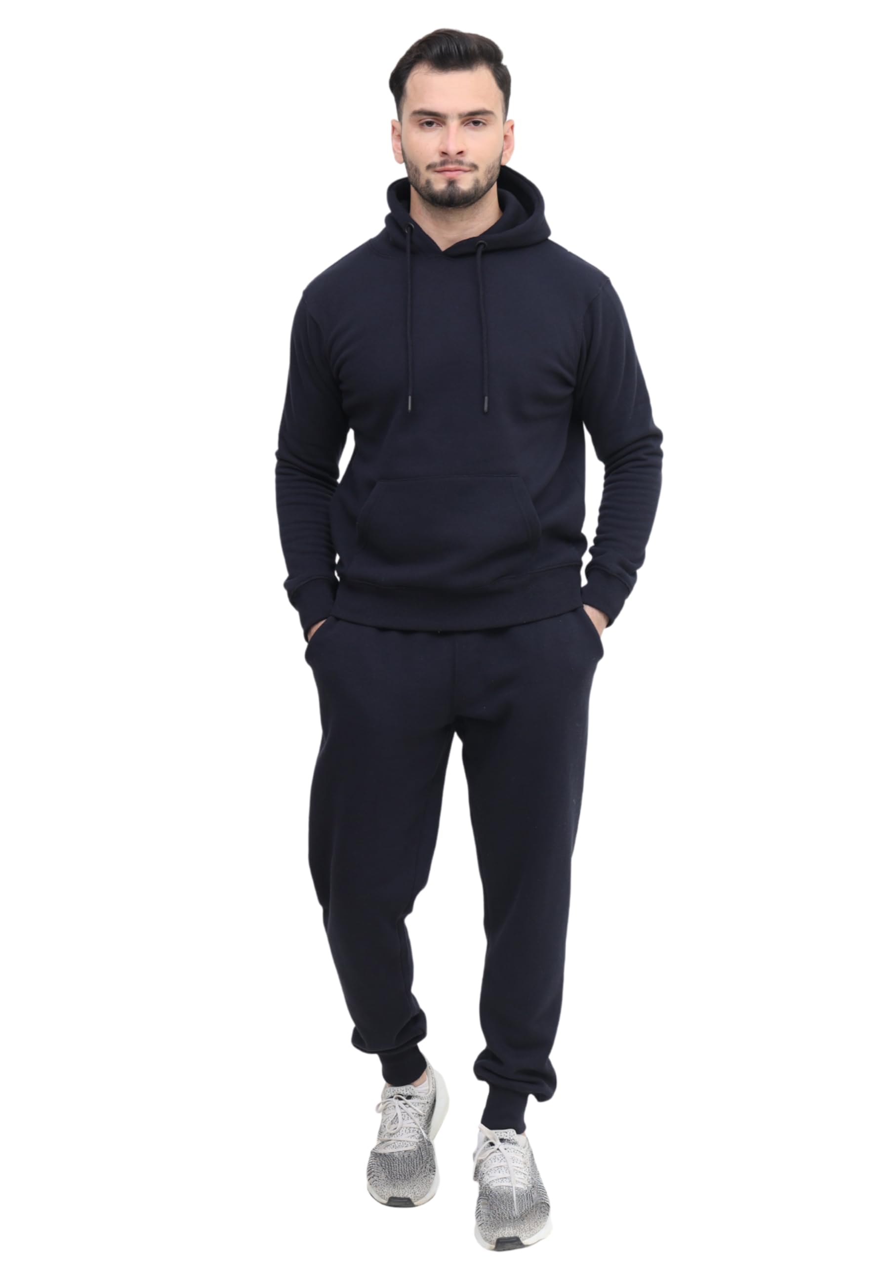 Absanoh Men's Navy Tracksuit Set, Hooded Fleece Pullover Hoodie With Joggers, Casual Athletic Wear (Uk, Alpha, M, Regular, Regular, )